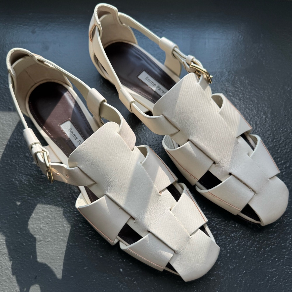 Emme Parsons Ernest Leather Fisherman Sandal Ivory Calfskin - Picture 6 of 8